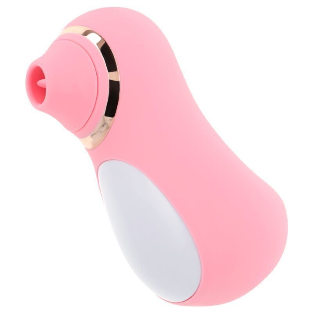 Stimolatore Clitorideo OHMAMA Pinguino rosa con Lingua Vibrante